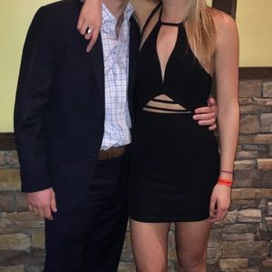 LF Black Body Con Dress - with cutouts